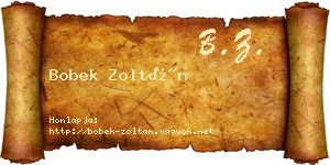 Bobek Zoltán névjegykártya