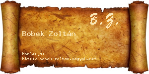 Bobek Zoltán névjegykártya